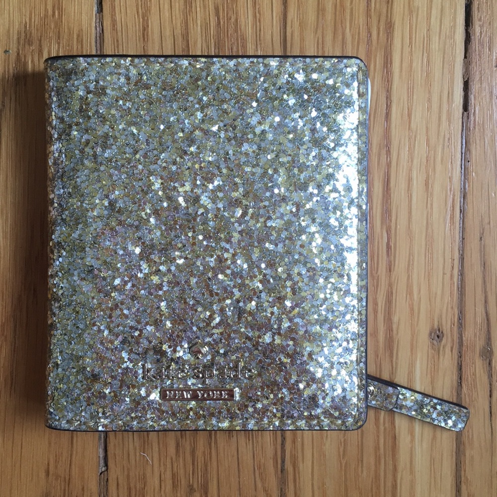 Kate Spade silver glitter confetti wallet